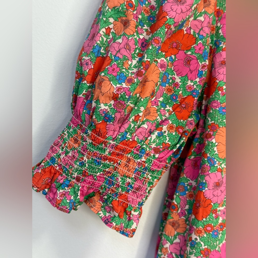 J.CREW Smocked Puff-Sleeve Top in Liberty® Meadow Song Fabric | Small - Picture 7 of 14